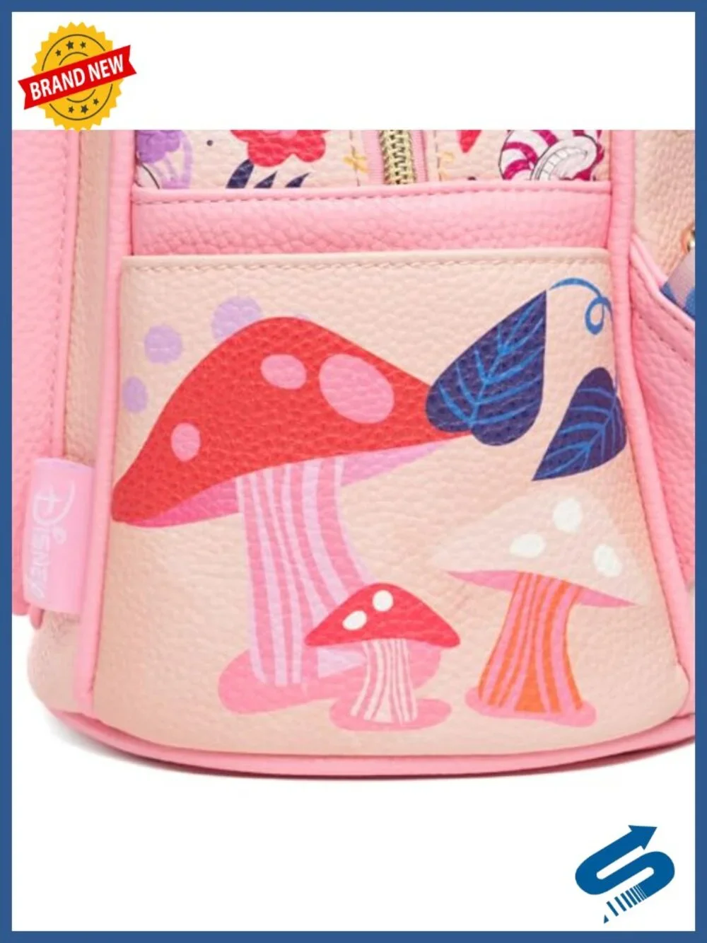 Faux Leather Mini Backpack with Adjustable Straps, Floral Pattern